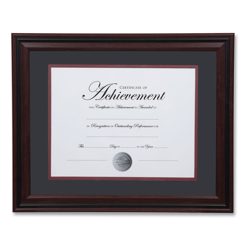 DAX Desk/Wall Photo Frame, Plastic, 11 x 14, 8.5 x 11, Rosewood/Black