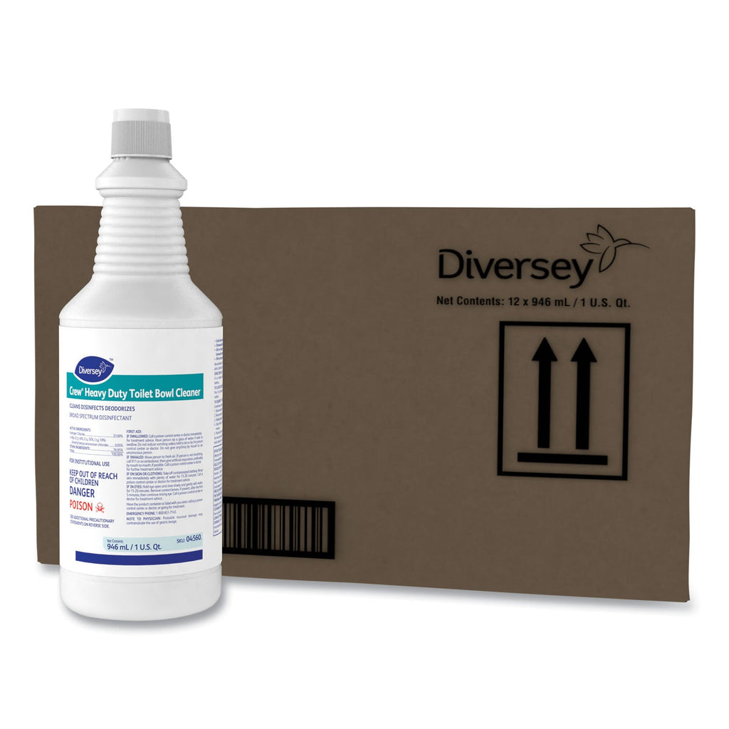 Diversey Crew Heavy Duty Toilet Bowl Cleaner, Minty, 32 oz Squeeze Bottle, 12/Carton