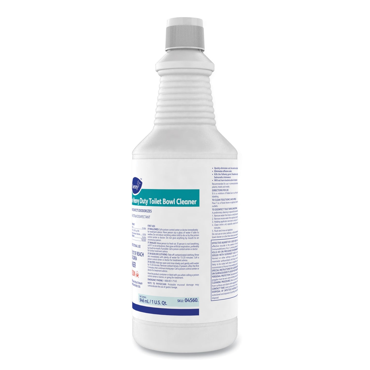 Diversey Crew Heavy Duty Toilet Bowl Cleaner, Minty, 32 oz Squeeze Bottle, 12/Carton