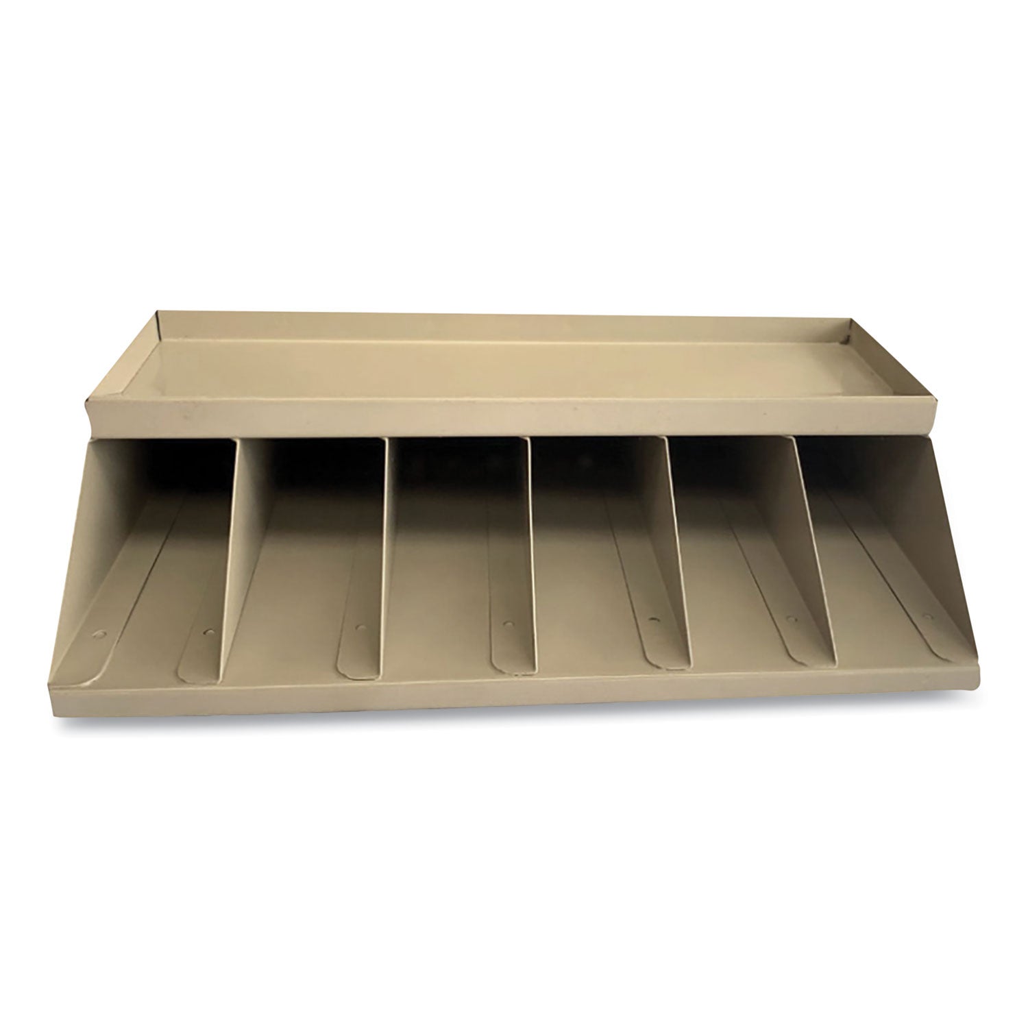 CONTROLTEK Coin Wrapper and Bill Strap Single-Tier Rack, 6 Compartments, 10 x 8.5 x 3, Steel, Pebble Beige