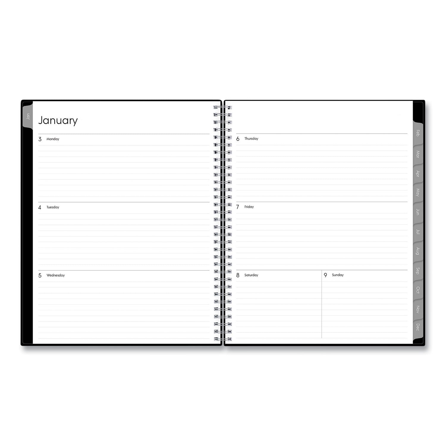 Blue Sky Enterprise Weekly/Monthly Planner, Enterprise Formatting, 11 x 8.5, Black Cover, 12-Month (Jan to Dec): 2023