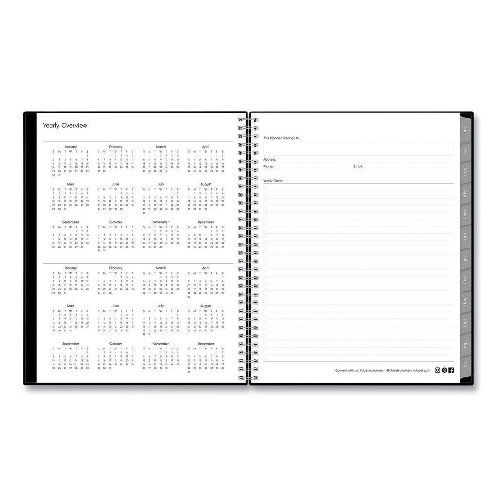 Blue Sky Enterprise Weekly/Monthly Planner, Enterprise Formatting, 11 x 8.5, Black Cover, 12-Month (Jan to Dec): 2023