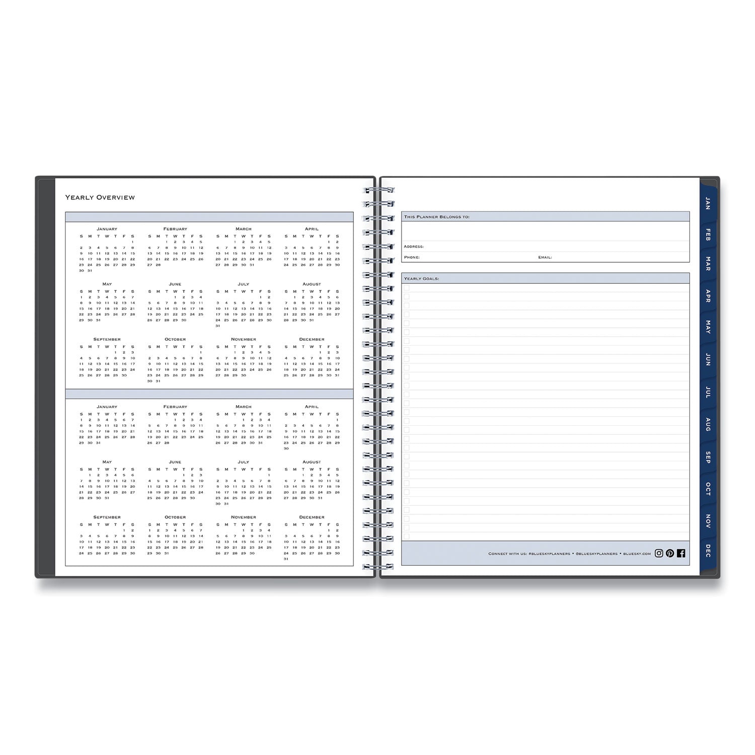 Blue Sky Passages Monthly Planner, 10 x 8, Charcoal Cover, 12-Month (Jan to Dec): 2023