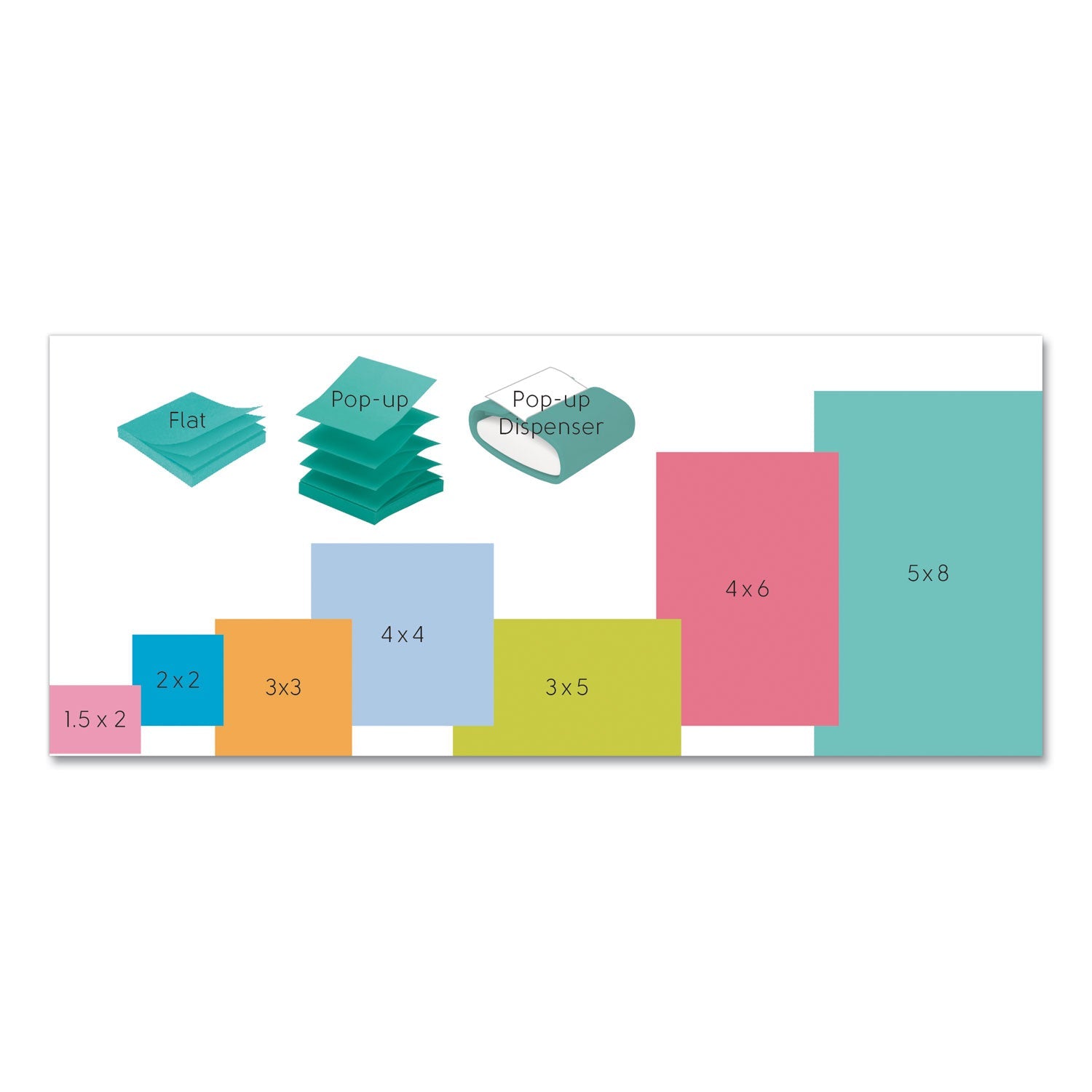Post-it Original Pads in Beachside Cafe Collection Colors, 1.38" x 1.88", 100 Sheets/Pad, 12 Pads/Pack