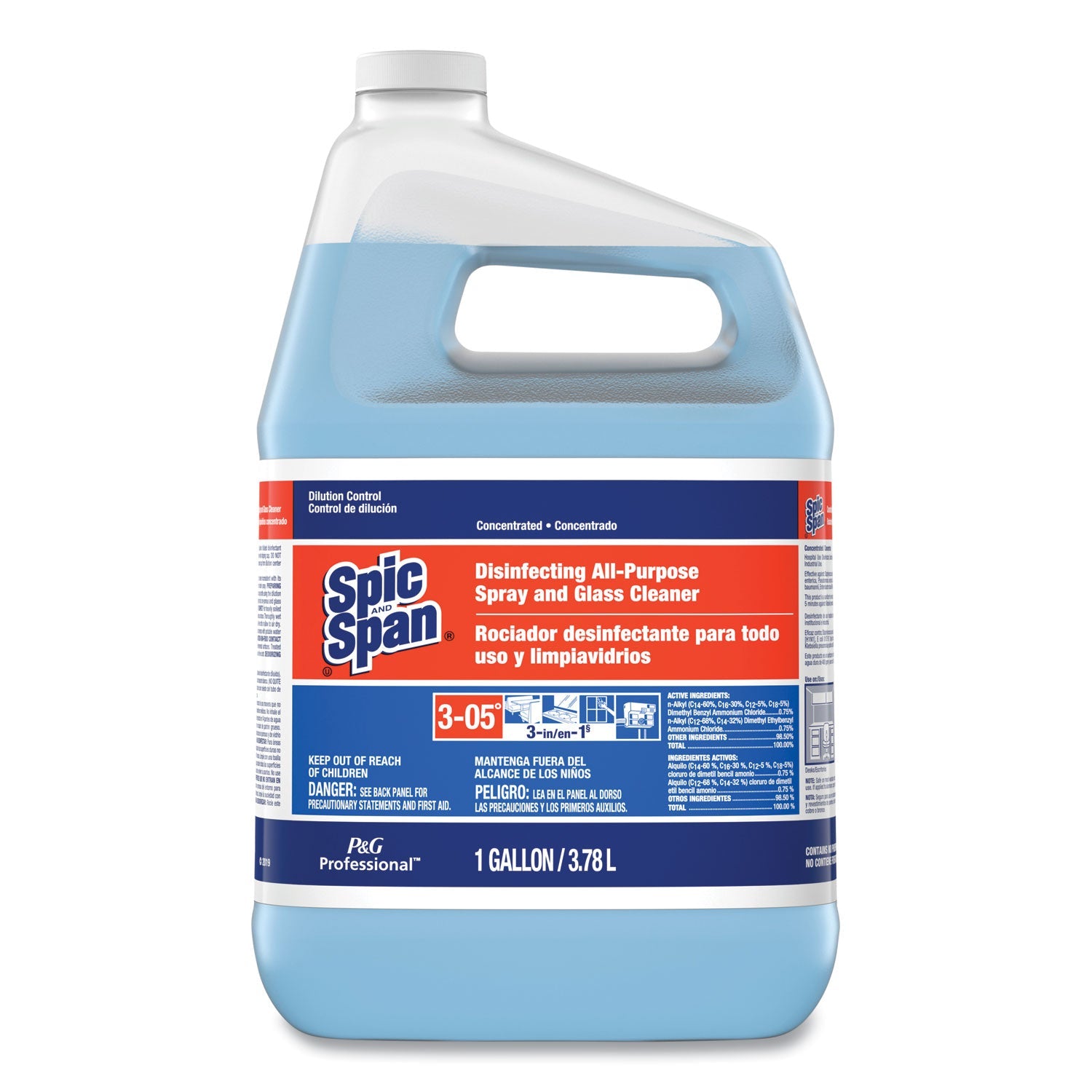 Spic and Span Disinfecting All-Purpose Spray and Glass Cleaner, Fresh Scent, 1 gal Bottle, 3/Carton