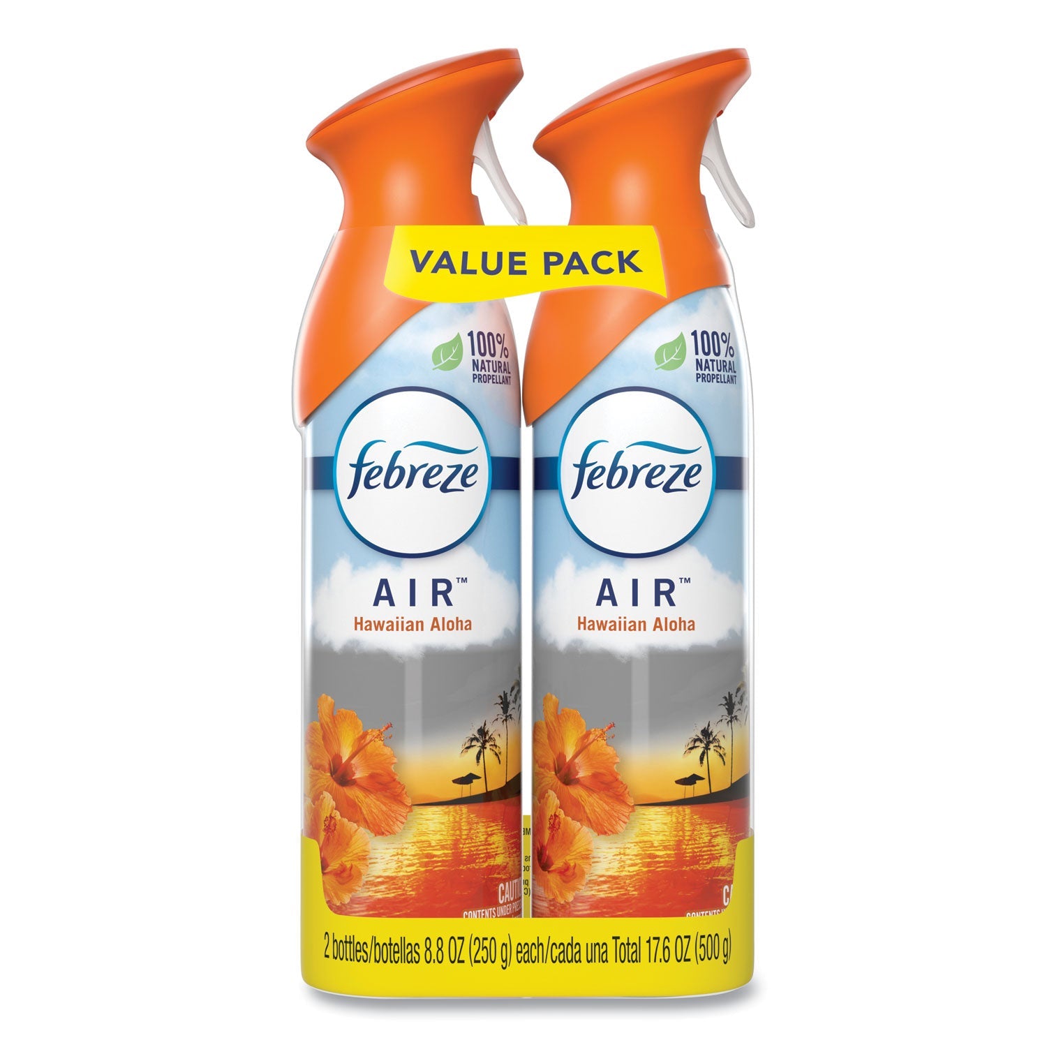 Febreze AIR, Hawaiian Aloha, 8.8 oz Aerosol Spray, 2/Pack, 6 Packs/Carton