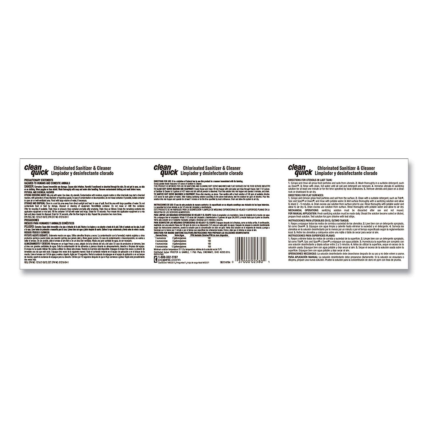 Clean Quick Powdered Sanitizer/Cleanser, 10 lb Bucket, 3/Carton