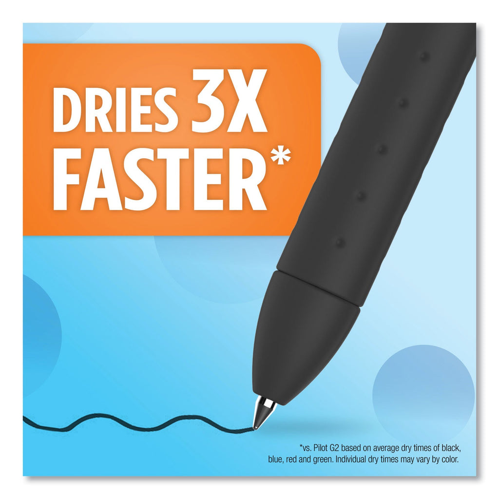 Paper Mate InkJoy Gel Pen, Stick, Medium 0.7 mm, Black Ink, Black Barrel, Dozen