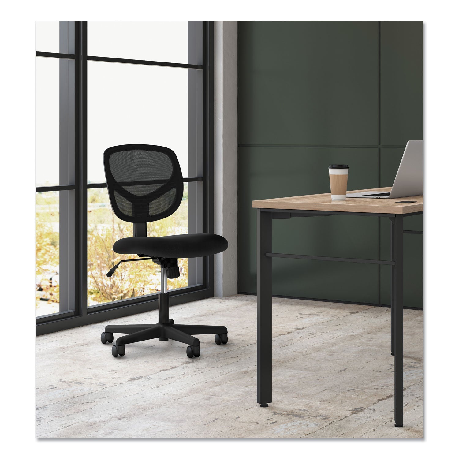 Sadie 1-Oh-One Mid-Back Task Chairs, Supports Up to 250 lb, 17" to 22" Seat Height, Black