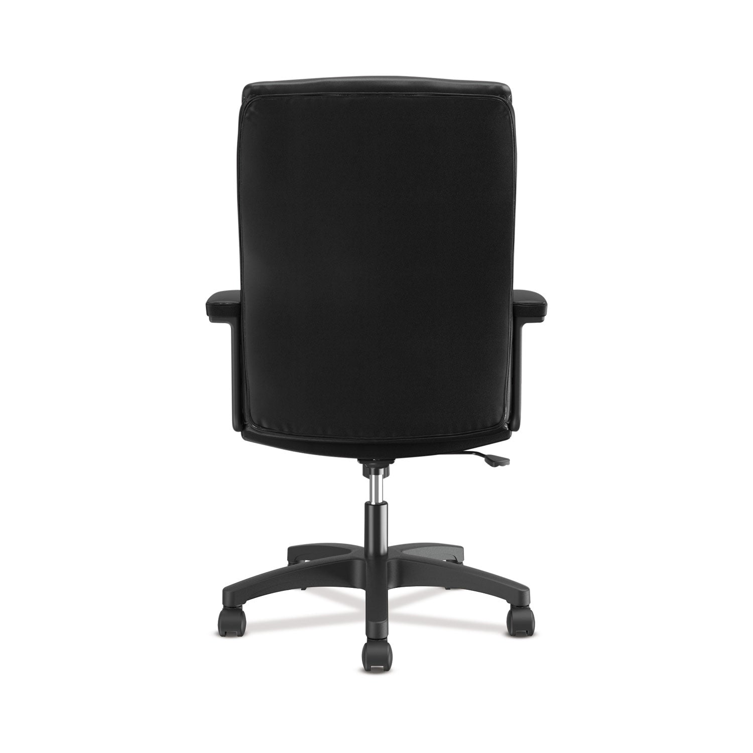 HON HVL151 Executive High-Back Leather Chair, Supports Up to 250 lb, 17.75" to 21.5" Seat Height, Black