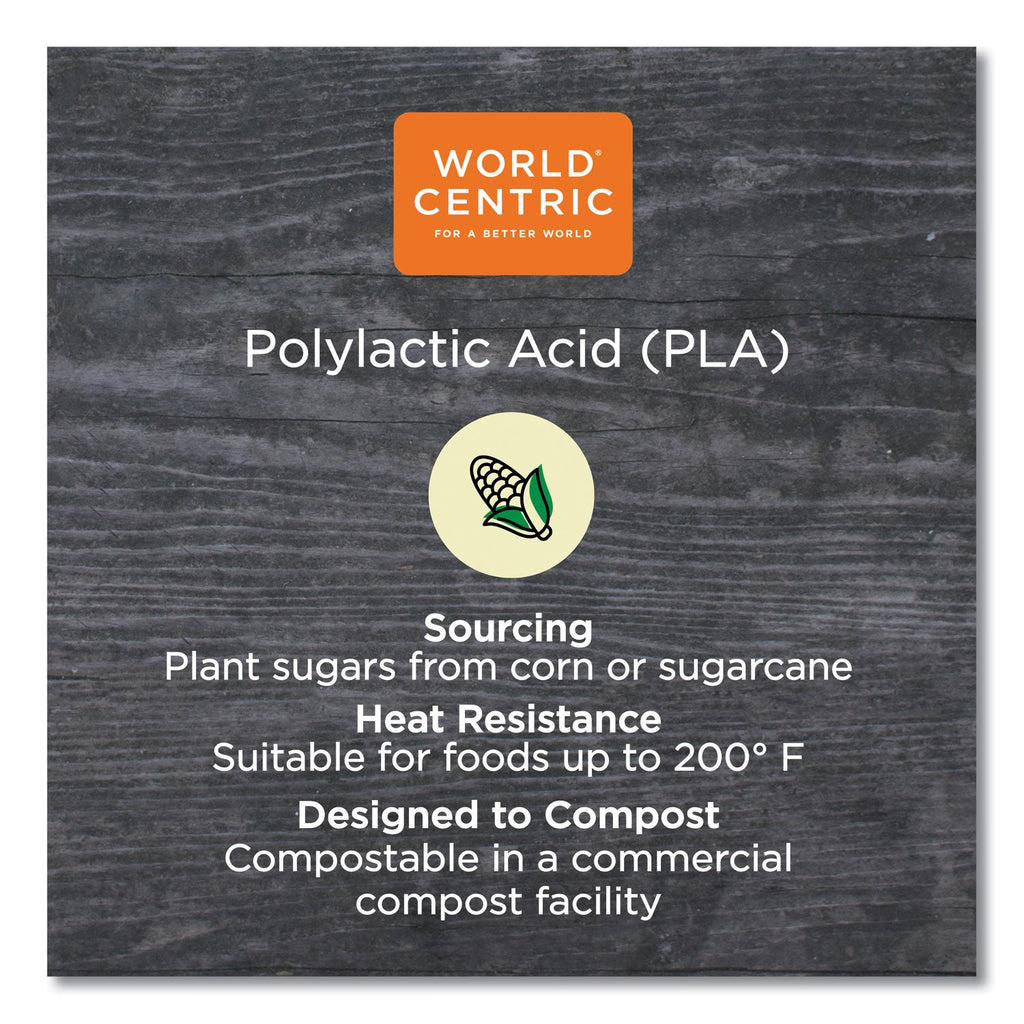 World Centric PLA Lids for TRSC60 Fiber Containers, 7.8 x 10.2 x 0.5, Clear, Plastic, 400/Carton