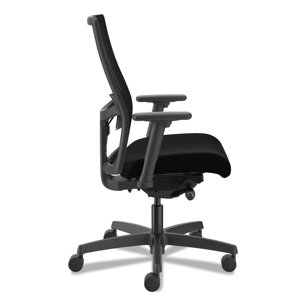 HON Ignition 2.0 4-Way Stretch Mid-Back Mesh Task Chair, Supports Up to 300 lb, 17" to 21" Seat Height, Black