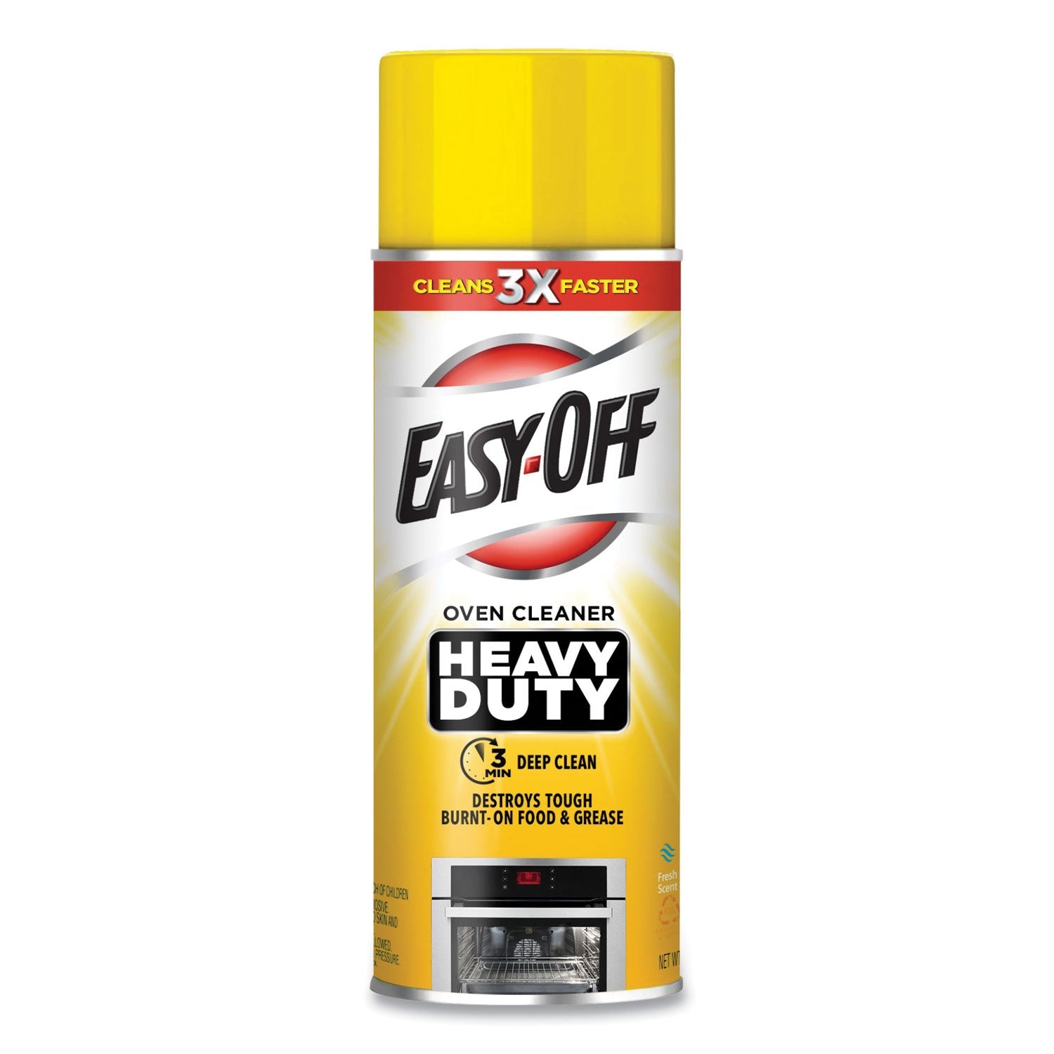 EASY-OFF Heavy Duty Oven Cleaner, Fresh Scent, Foam, 14.5 oz Aerosol Spray, 12/Carton