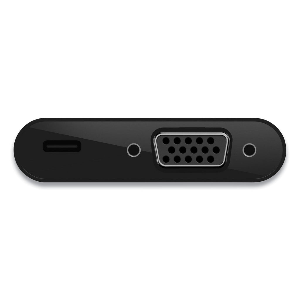 Belkin USB-C to VGA + Charge Adapter, USB-C(F)/USB-C(M)/VGA, 2.36", Black
