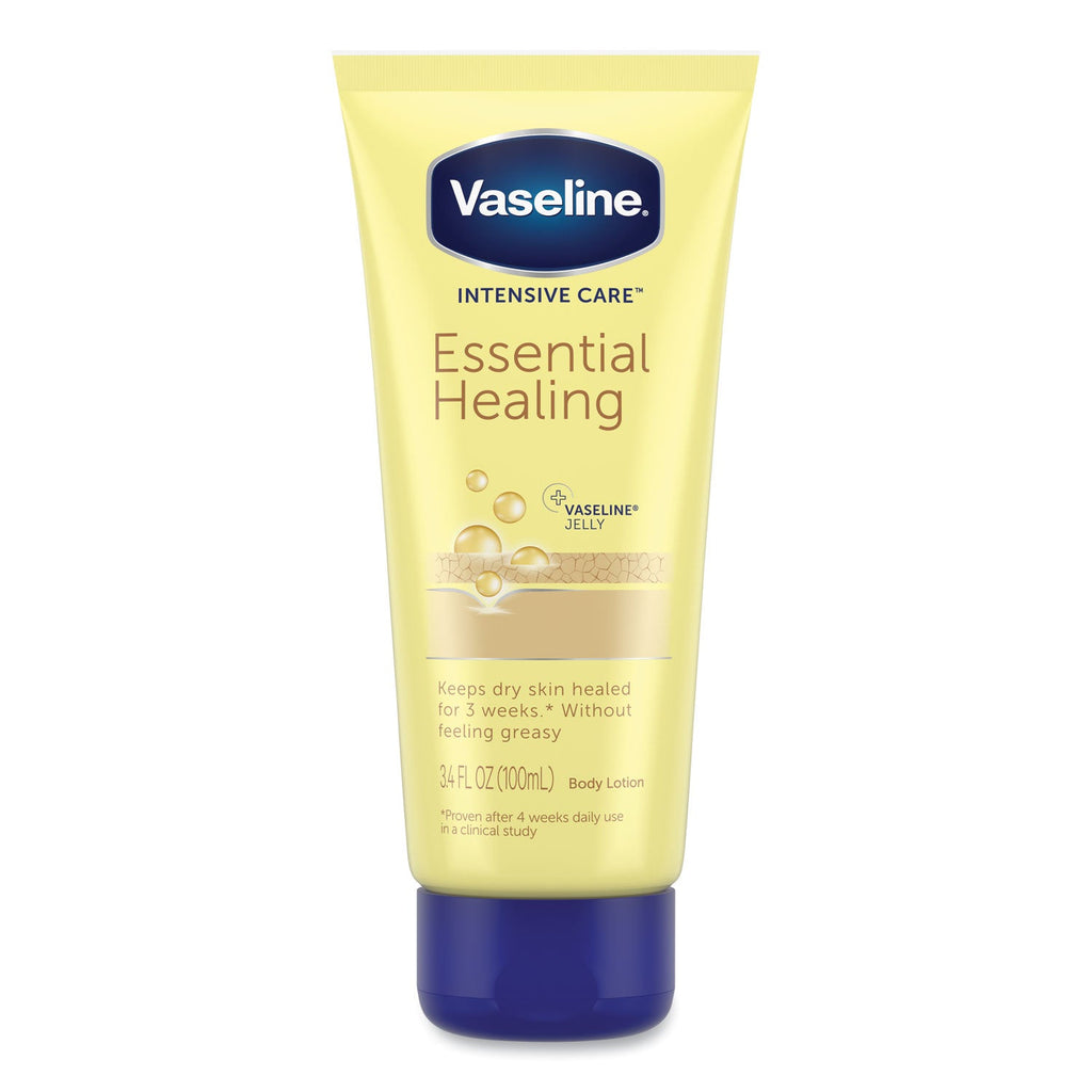 Vaseline Intensive Care Essential Healing Body Lotion, 3.4 oz Squeeze Tube, 12/Carton