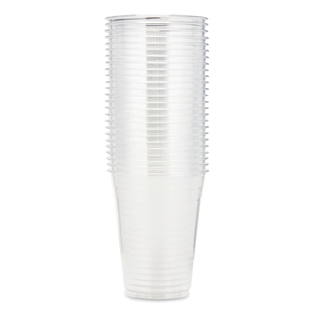 Dixie Clear Plastic PETE Cups, 16 oz, 25/Sleeve, 20 Sleeves/Carton