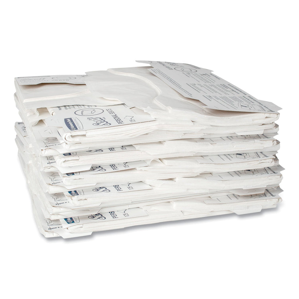Scott Personal Seats Sanitary Toilet Seat Covers, 15 x 18, White, 125/Pack