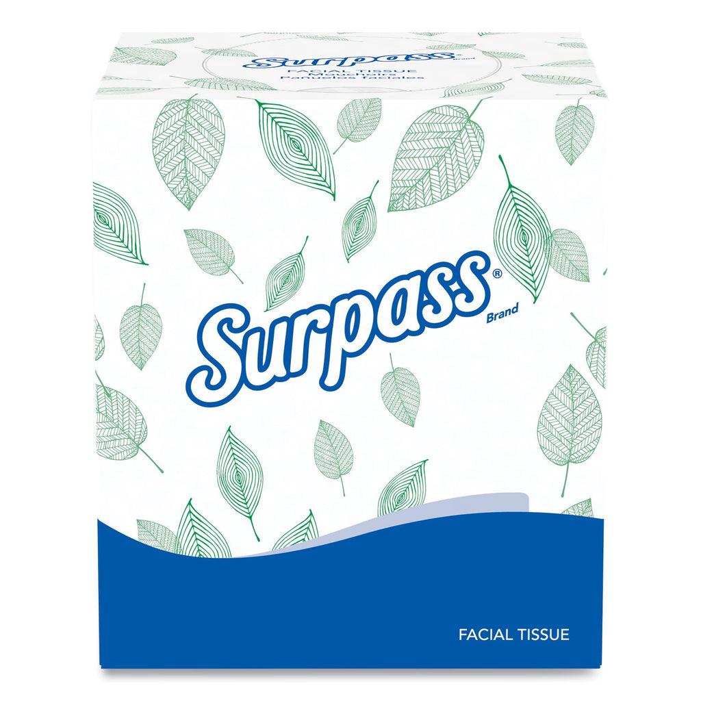 Surpass Facial Tissue for Business, 2-Ply, White, Pop-Up Box, 110/Box, 36 Boxes/Carton