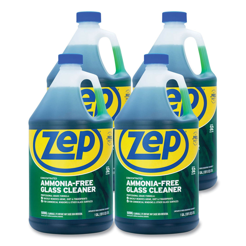 Zep Commercial Ammonia-Free Glass Cleaner, Pleasant Scent, 1 gal Bottle, 4/Carton