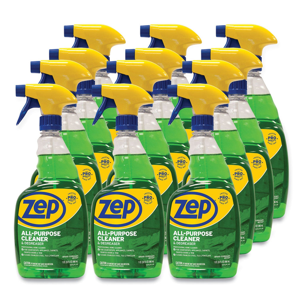 Zep Commercial All-Purpose Cleaner and Degreaser, Fresh Scent, 32 oz Spray Bottle, 12/Carton