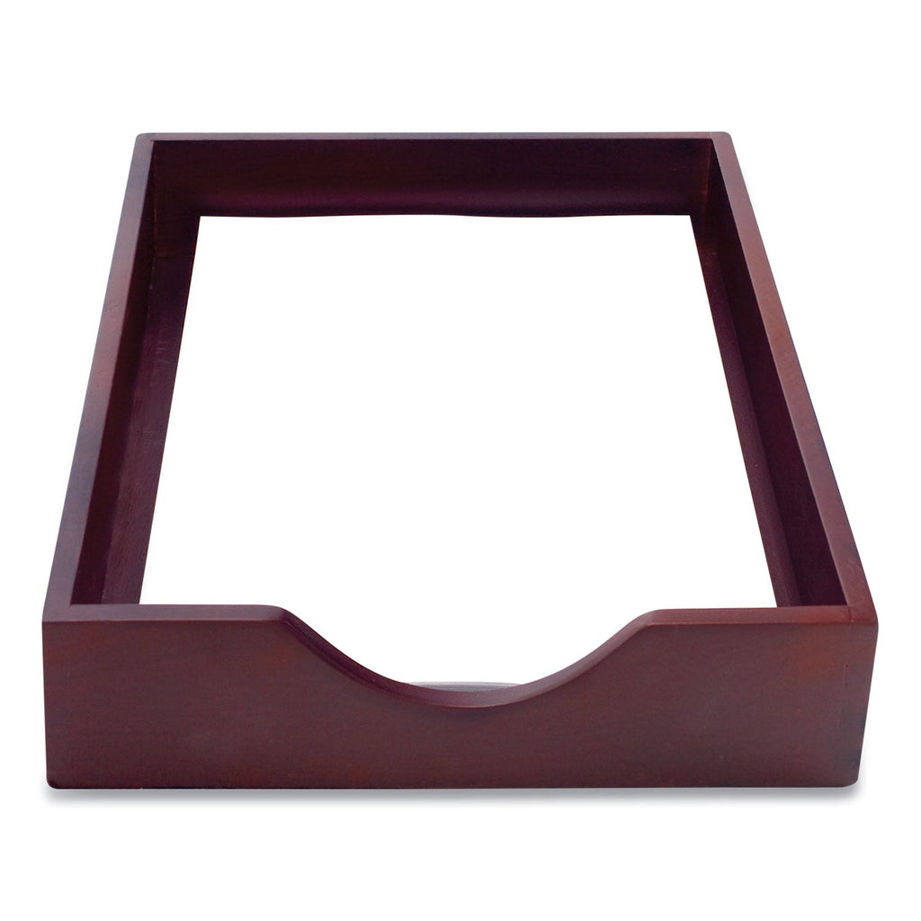 Carver Hardwood Stackable Desk Trays, 1 Section, Legal Size Files, 10.25" x 15.25" x 2.5", Mahogany