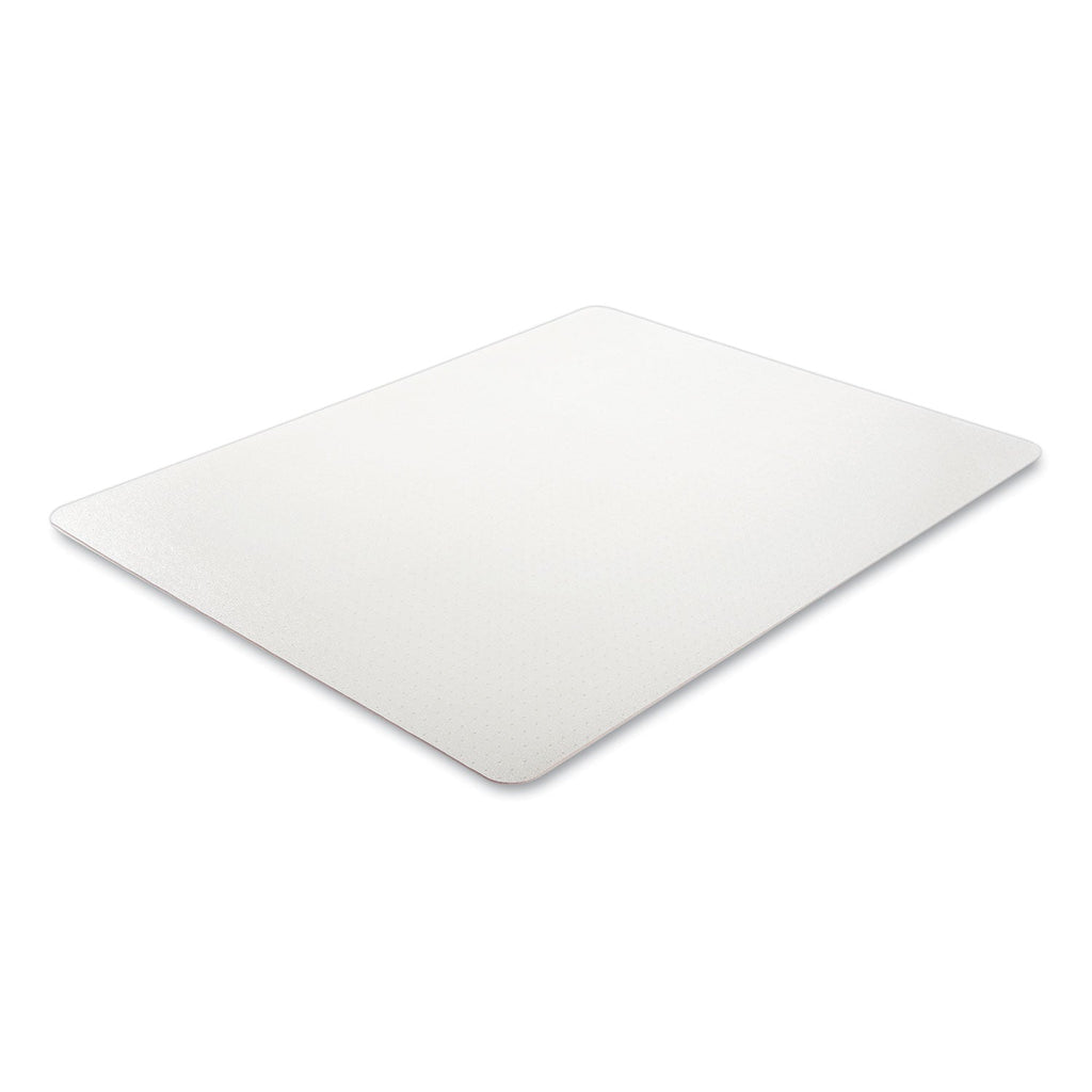 deflecto Antimicrobial Chair Mat, Medium Pile Carpet, 60 x 46, Rectangular, Clear