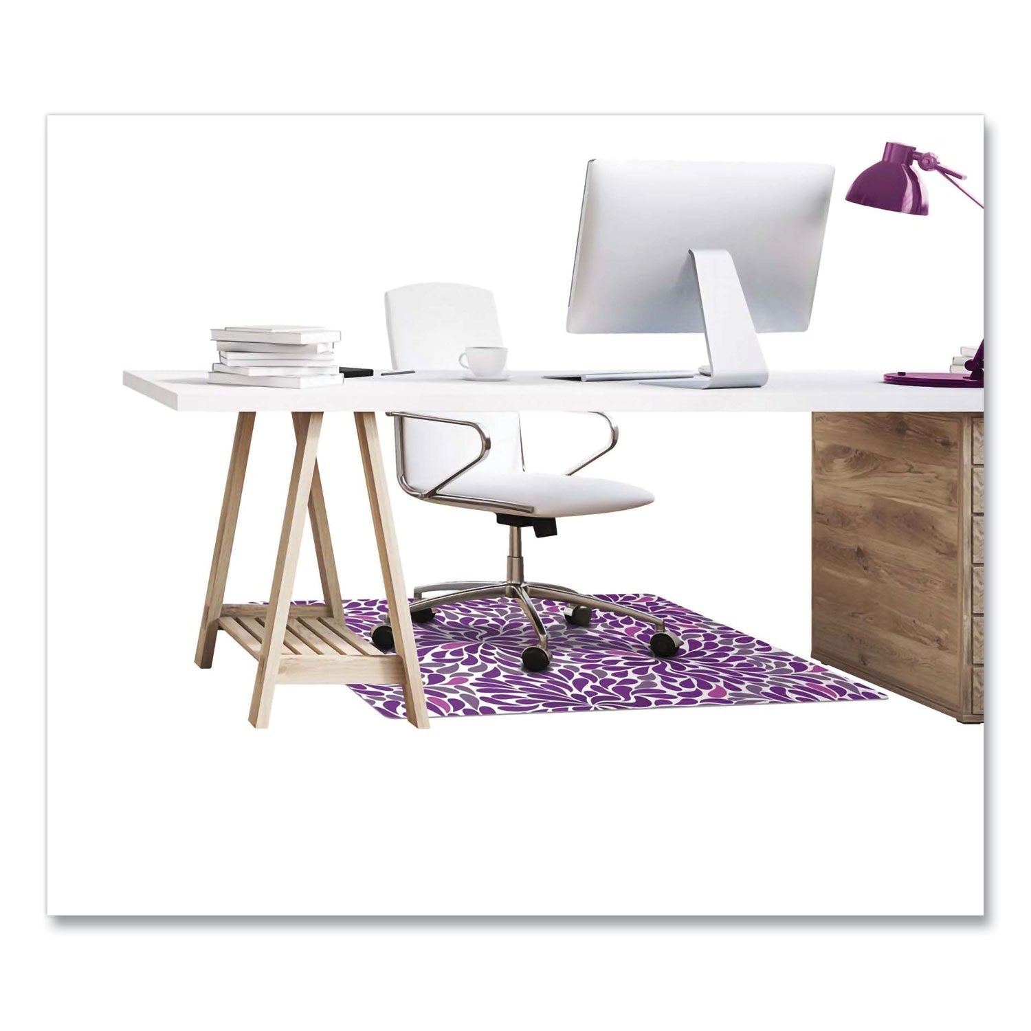 deflecto FashionMat Chair Mat, Rectangular, 35 x 40, Rain