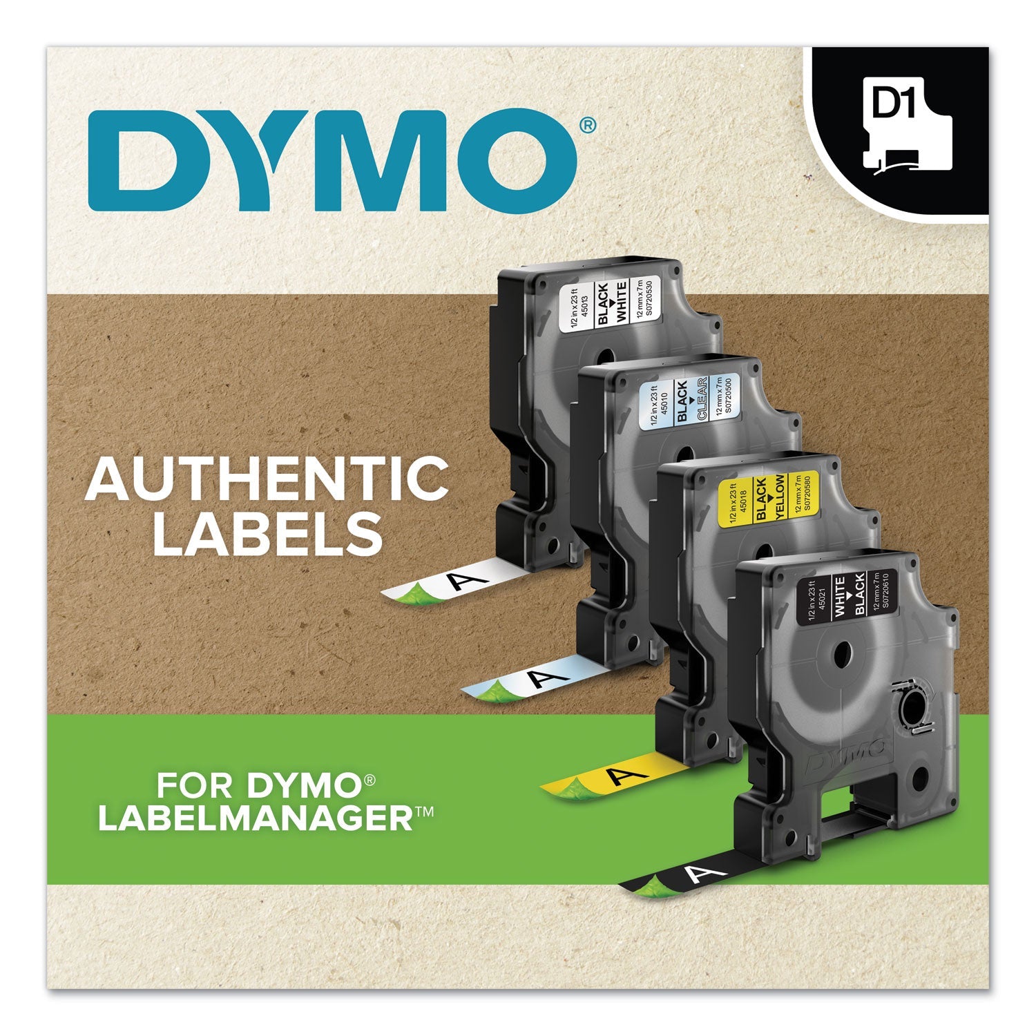 DYMO D1 Flexible Nylon Label Maker Tape, 0.5" x 11.5 ft, Black on White