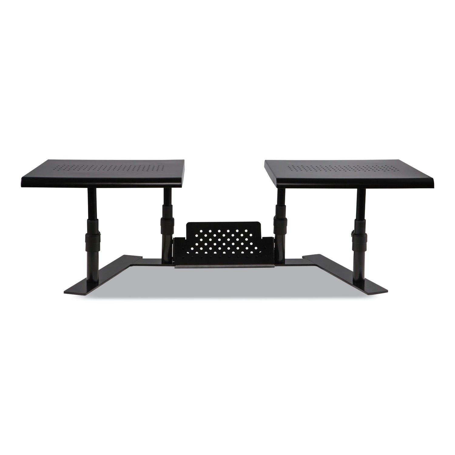 Allsop Metal Art ErgoTwin Dual Monitor Stand, 25.6 to 33.1 x 12.6 x 6.2 to 8.6, Black, Supports 20 lb/Shelf