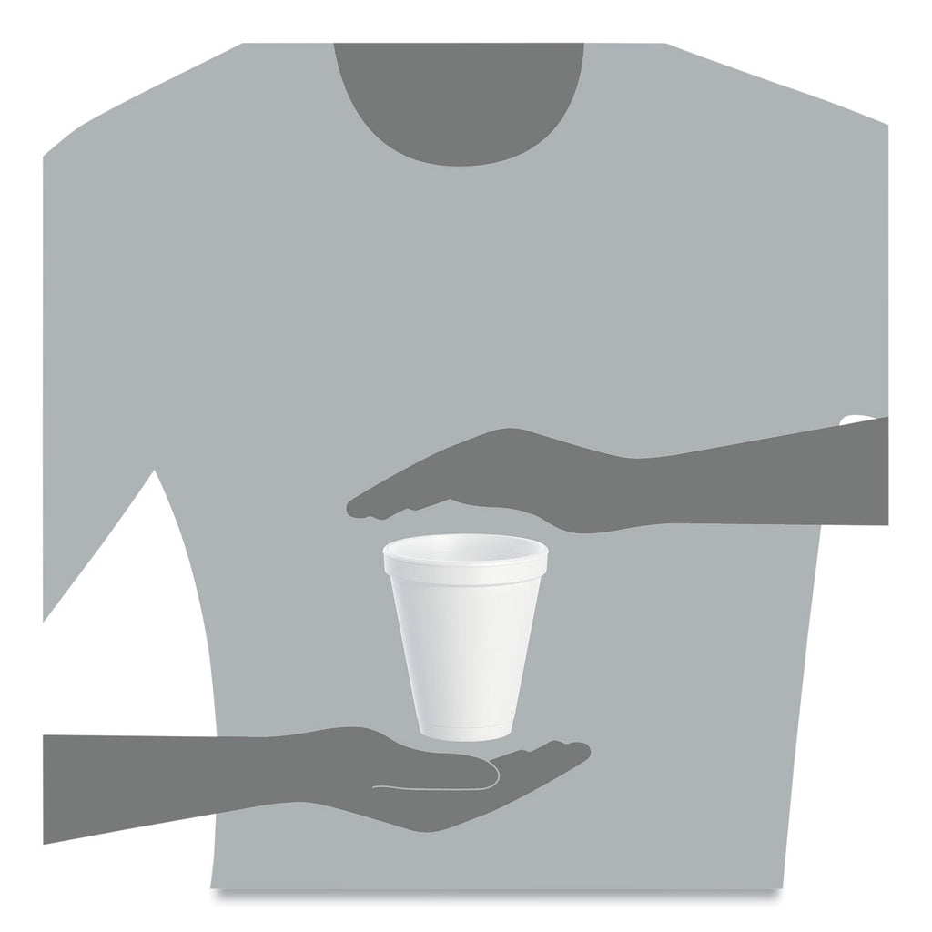 Dart Foam Drink Cups, 12 oz, White, 1,000/Carton