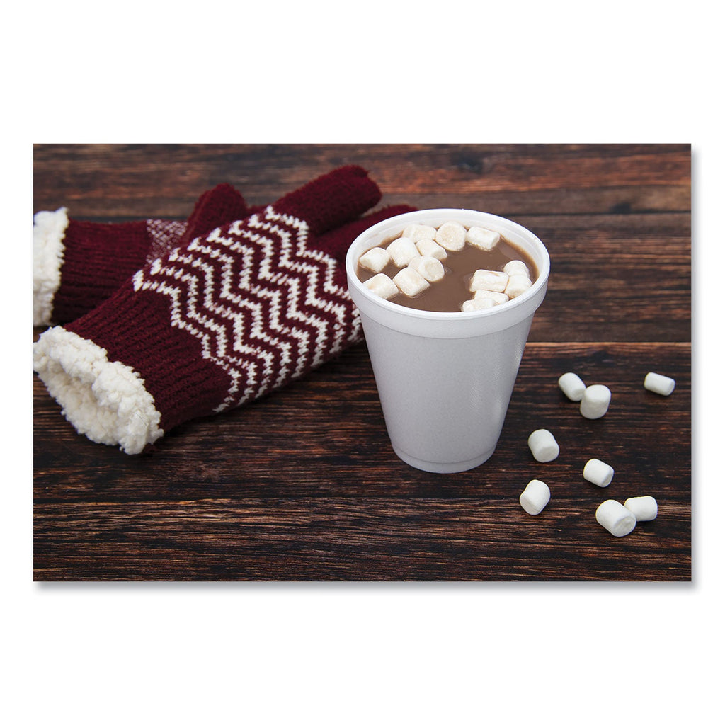 Dart Foam Drink Cups, 12 oz, White, 1,000/Carton