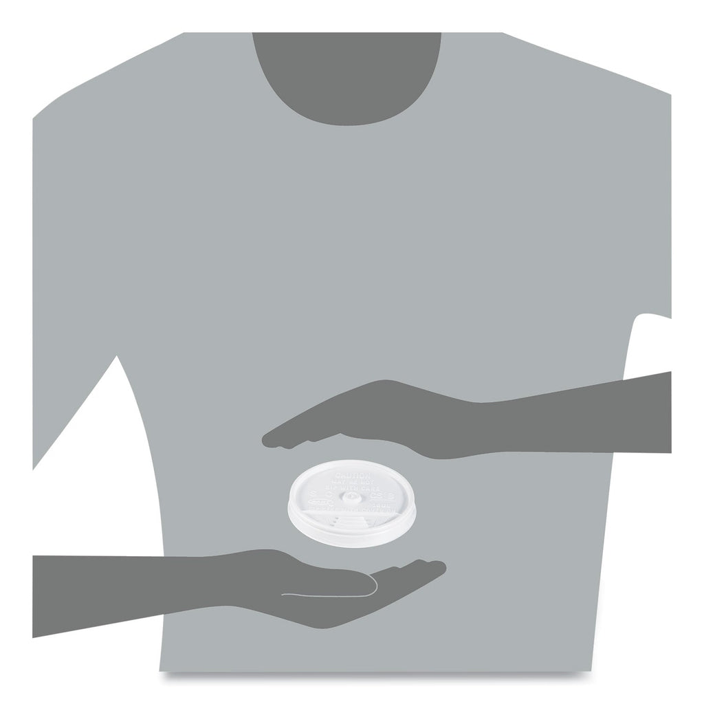 Dart Plastic Lids, Fits 12 oz to 24 oz Hot/Cold Foam Cups, Sip-Thru Lid, White, 100/Pack, 10 Packs/Carton