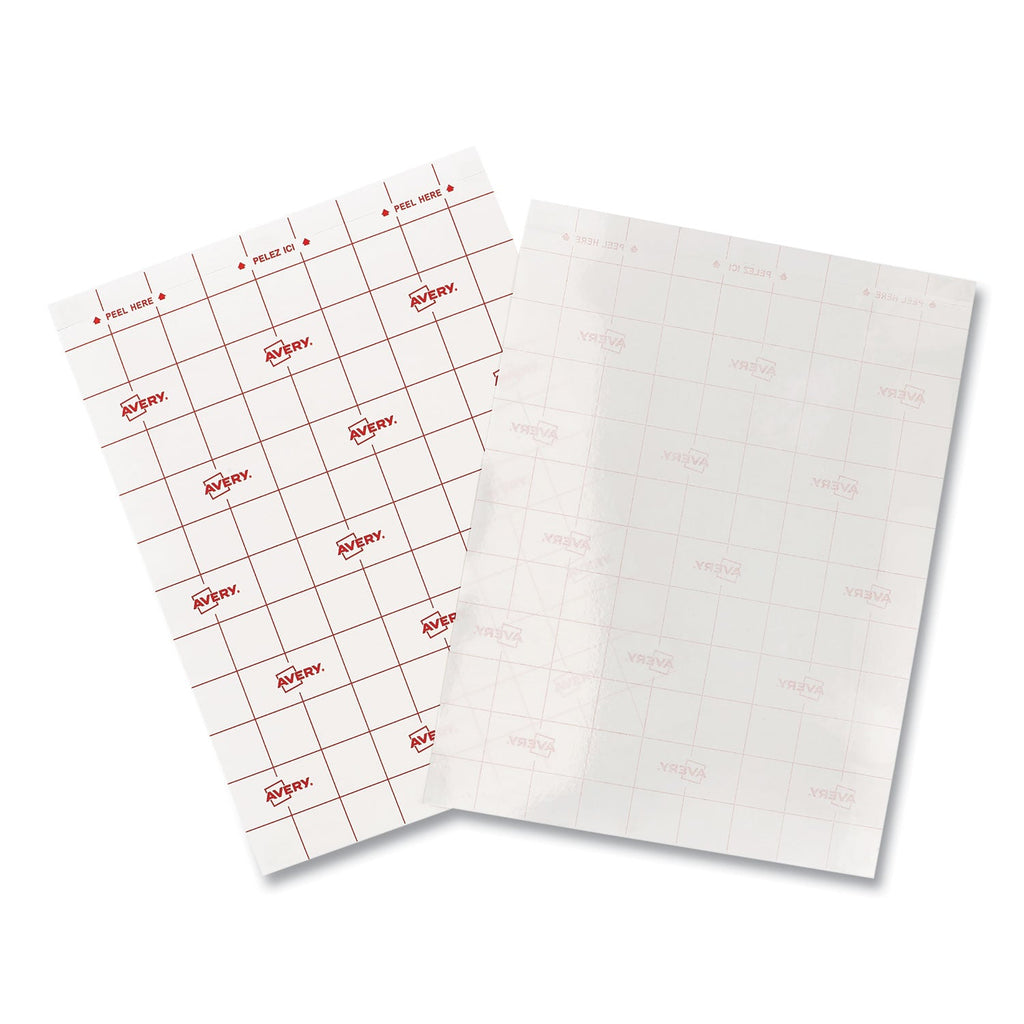 Avery Clear Self-Adhesive Laminating Sheets, 3 mil, 9" x 12", Matte Clear, 10/Pack