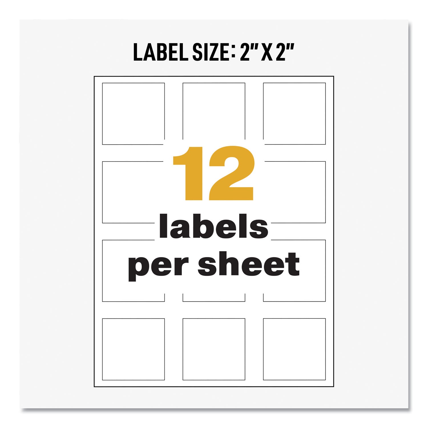Avery UltraDuty GHS Chemical Waterproof and UV Resistant Labels, 2 x 2, White, 12/Sheet, 50 Sheets/Box