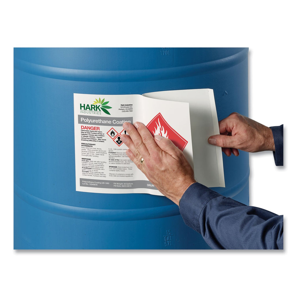 Avery UltraDuty GHS Chemical Waterproof and UV Resistant Labels, 8.5 x 11, White, 50/Pack
