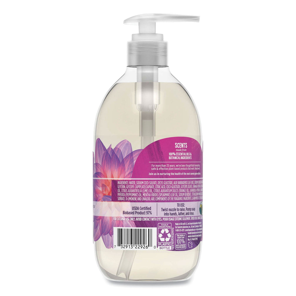 Seventh Generation Natural Hand Wash, Lavender Flower and Mint, 12 oz Pump Bottle, 8/Carton