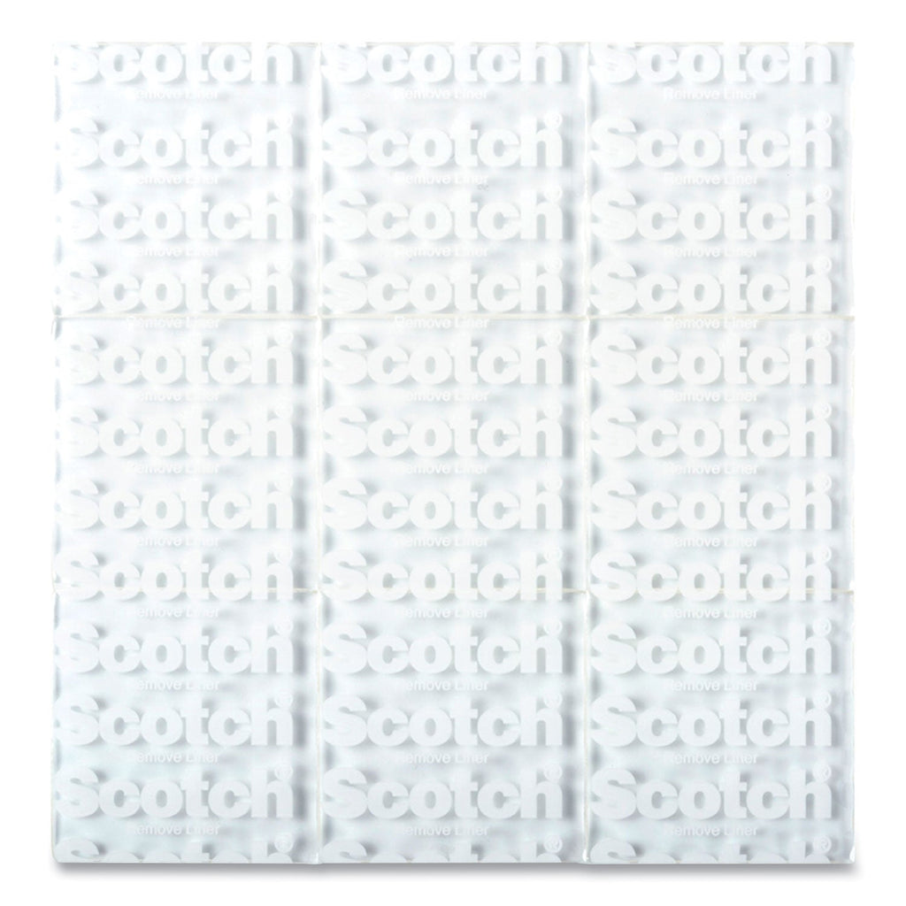Scotch Restickable Mounting Tabs, Removable, Repositionable, Holds Up to 1 lb (4 Tabs), 1 x 1, Clear, 18/Pack