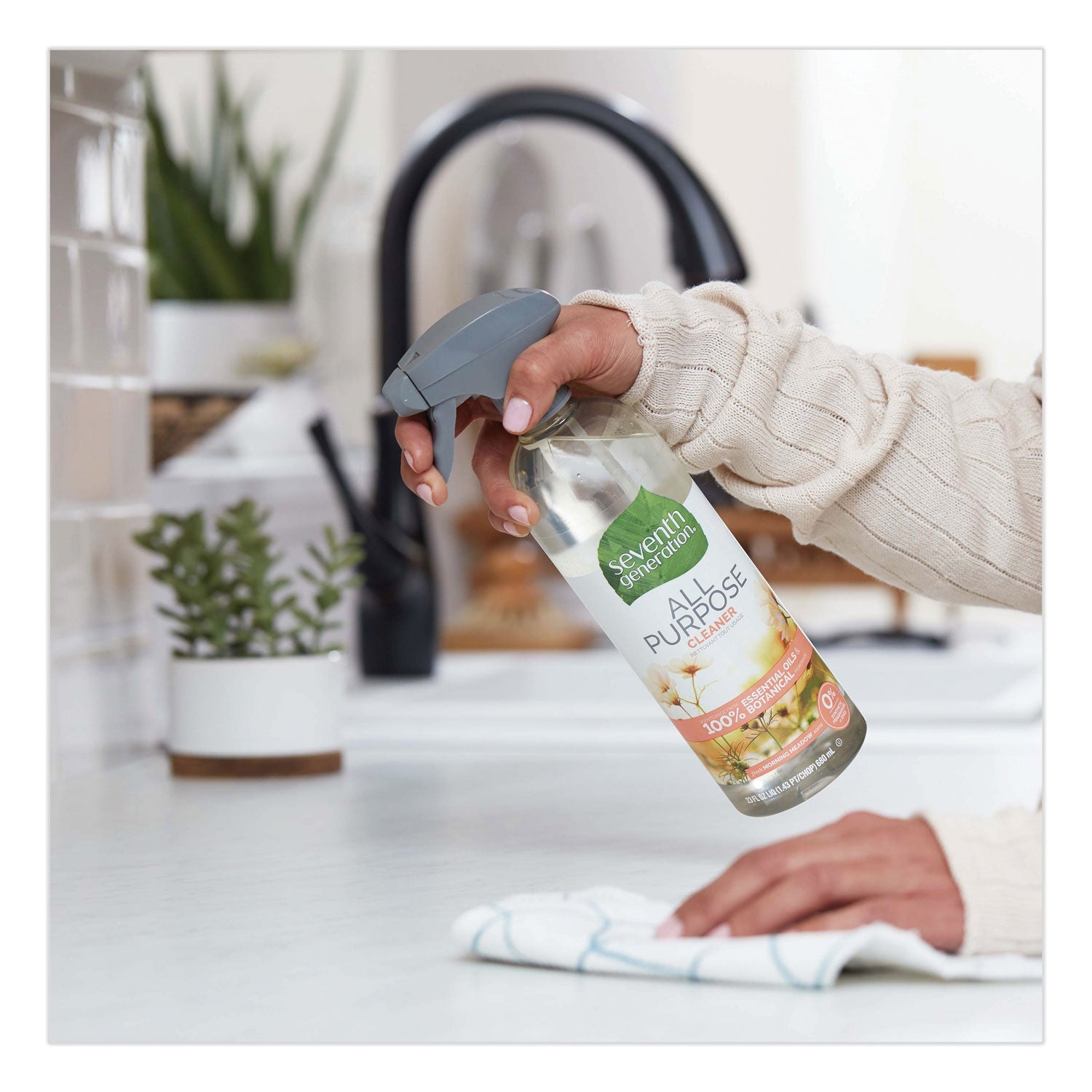 Seventh Generation Natural All-Purpose Cleaner, Morning Meadow, 23 oz Trigger Spray Bottle