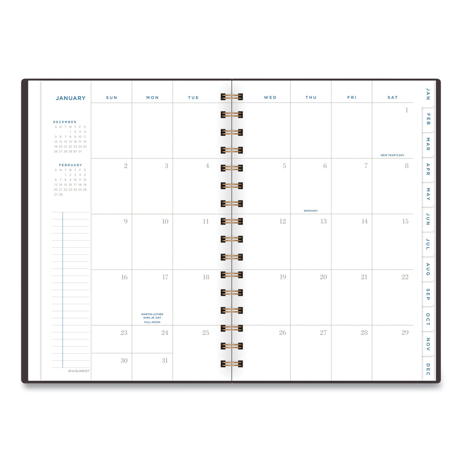 AT-A-GLANCE Signature Lite Weekly/Monthly Planner, 8.5 x 5.75, Maroon Cover, 12-Month (Jan to Dec): 2023