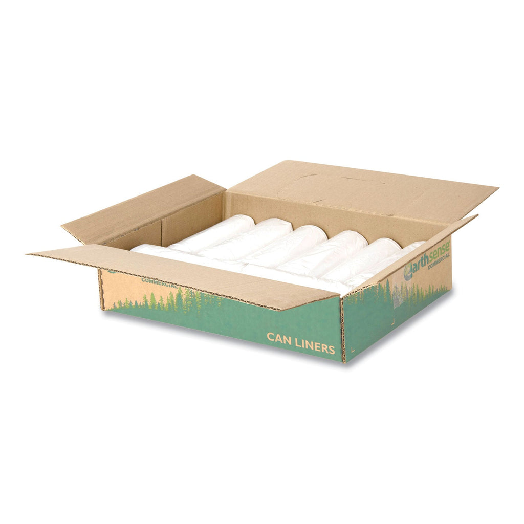 Earthsense Linear-Low-Density Recycled Tall Kitchen Bags, 13 gal, 0.85 mil, 24" x 33", White, 150/Box