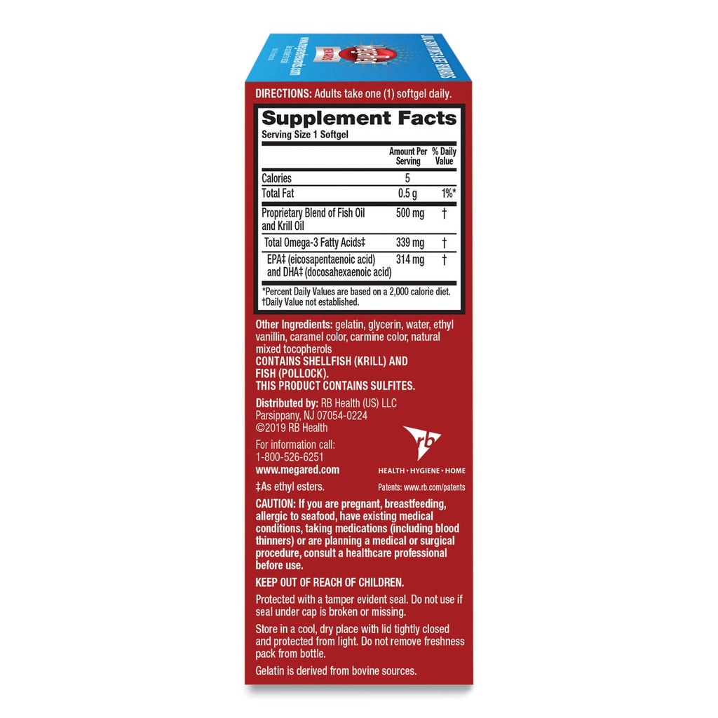 MegaRed Advanced 4-in-1 Omega-3 Softgel, 500 mg, 40 Count