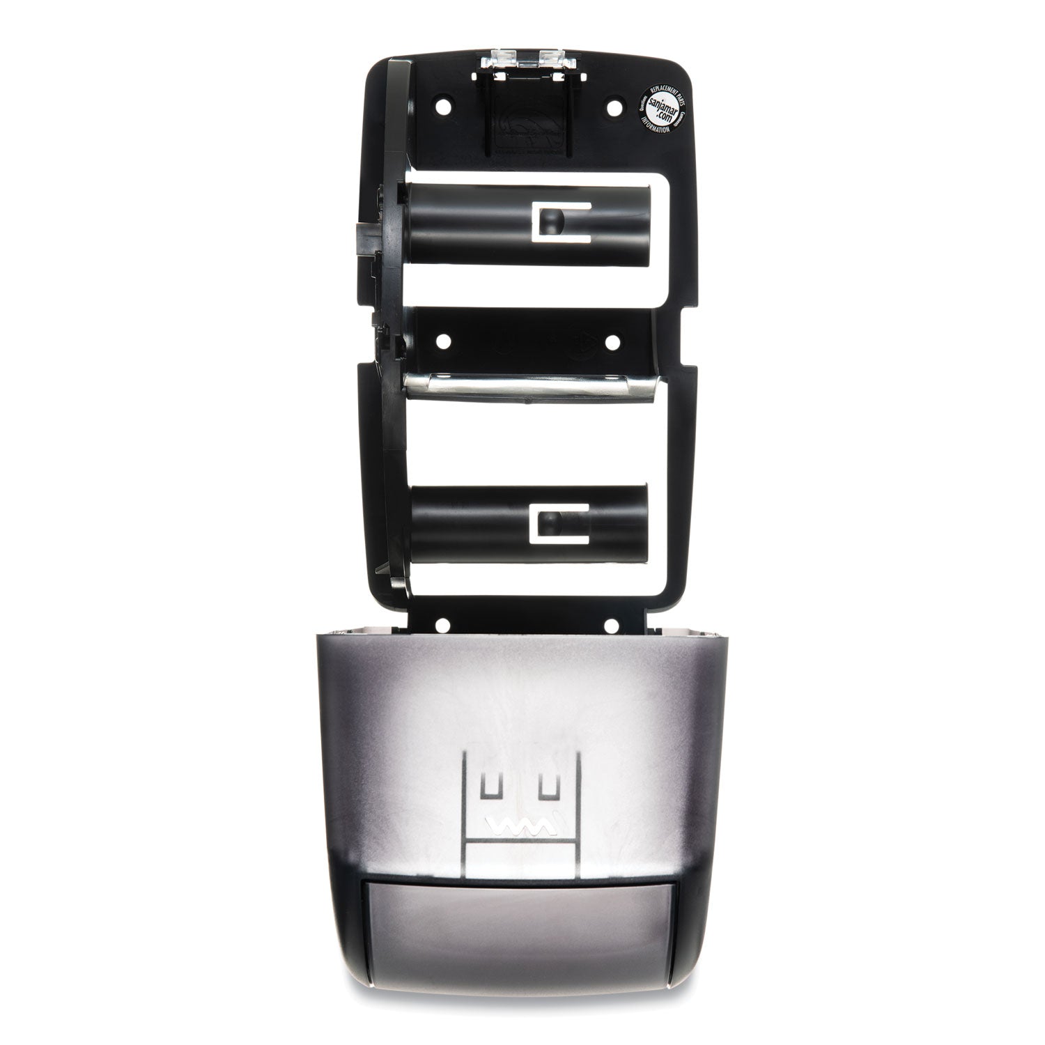 San Jamar Duett Standard Bath Tissue Dispenser, 2 Roll, 7.5 x 7 x 12.75, Black Pearl