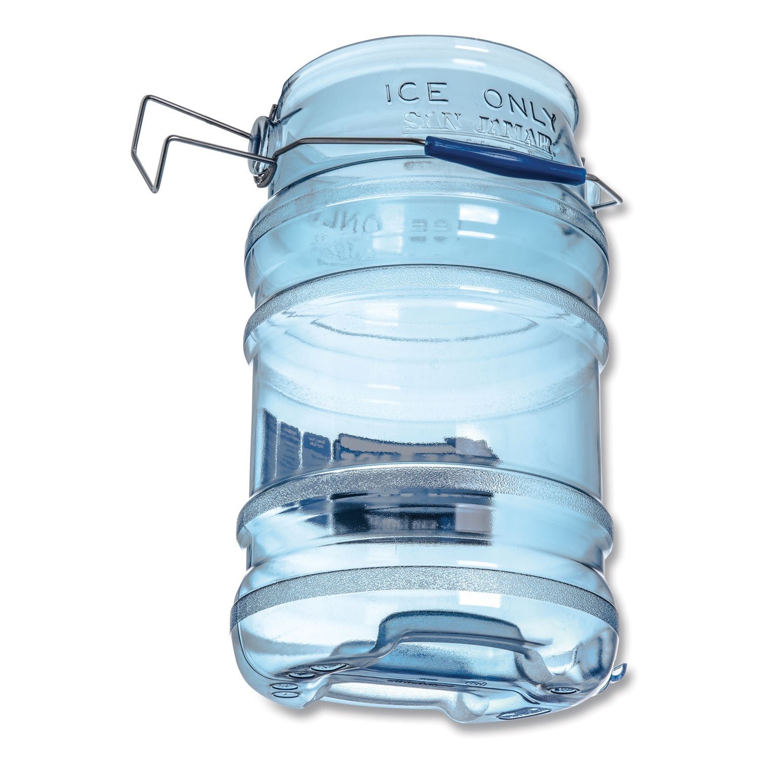 San Jamar Saf-T-Ice Tote, 6 gal, Transparent Blue