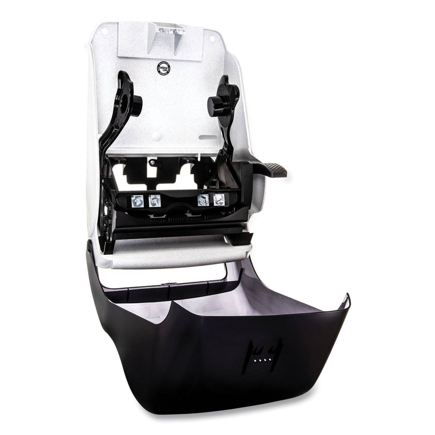 San Jamar Lever Roll Towel Dispenser, Classic, 12.94 x 9.25 x 16.5, Transparent Black Pearl