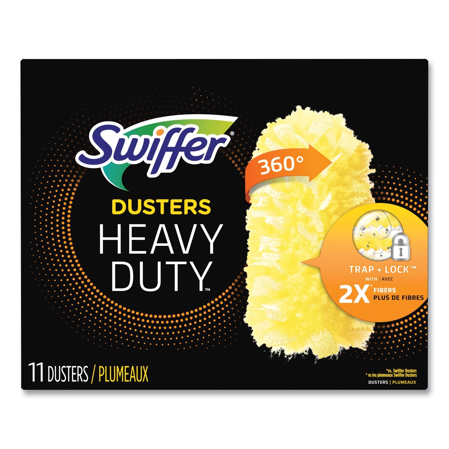 Swiffer Heavy Duty Dusters Refill, Dust Lock Fiber, 2" x 6", Yellow, 33/Carton