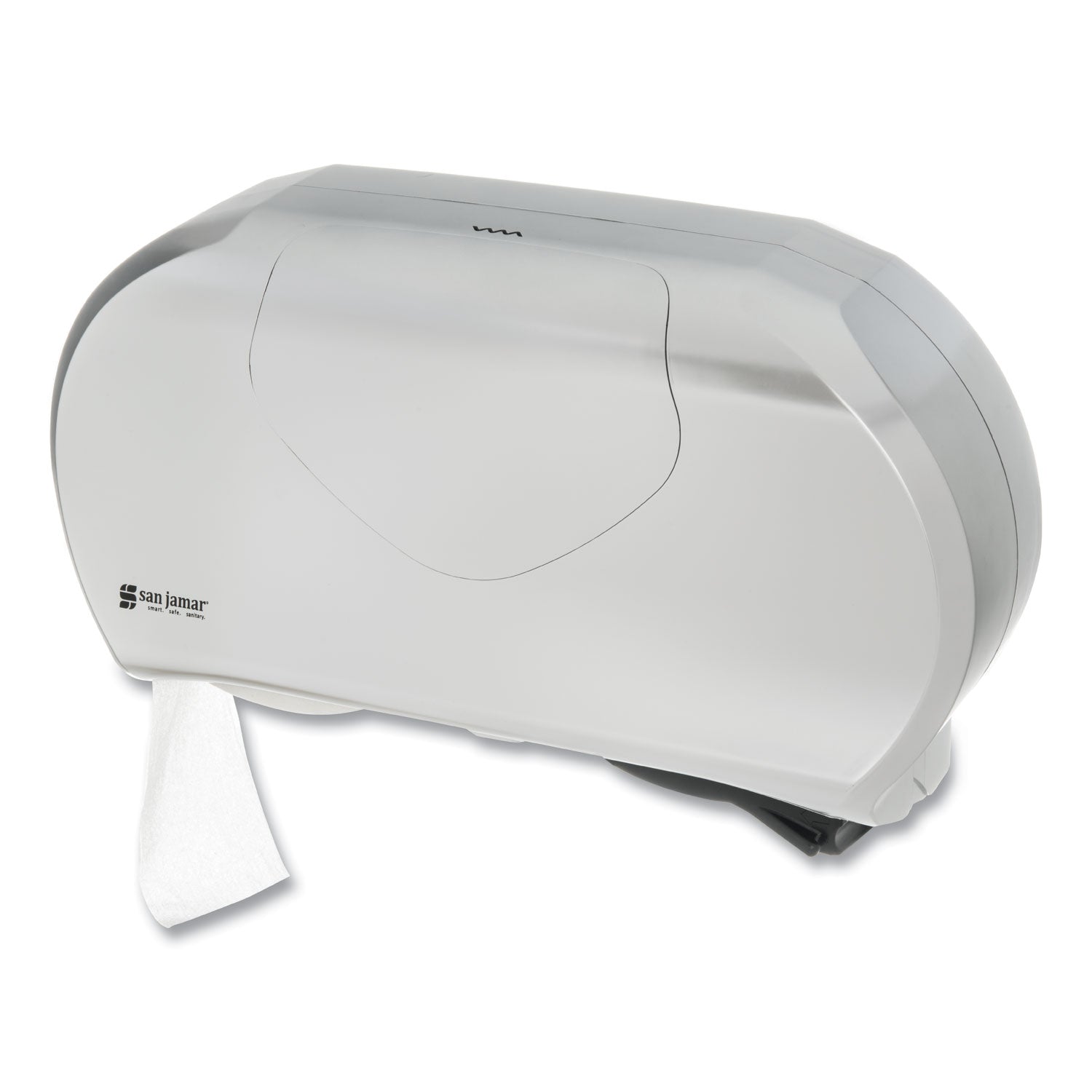 San Jamar Twin 9" Jumbo Bath Tissue Dispenser, Summit, 19.25 x 6 x 12.25, Faux Stainless Steel