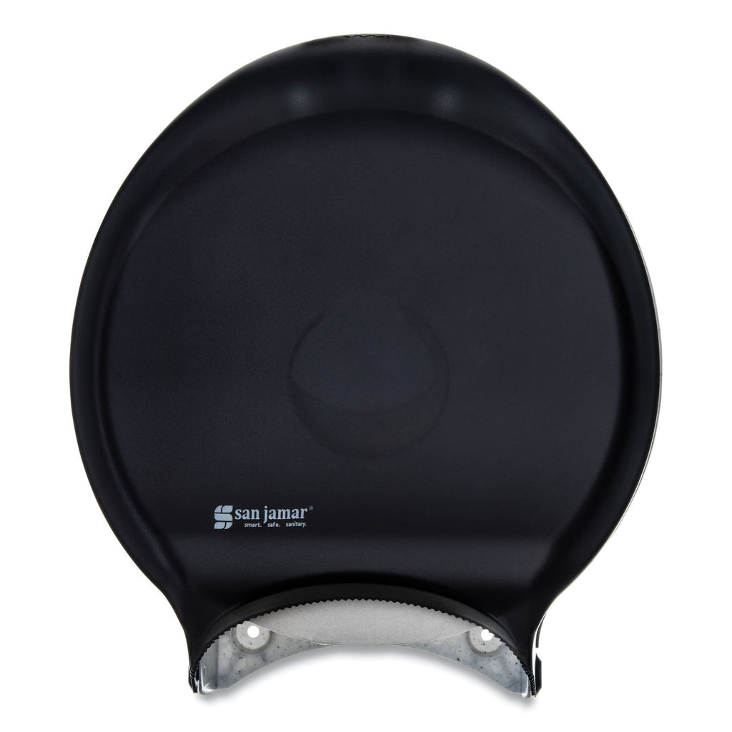 San Jamar Single 12" JBT Bath Tissue Dispenser, Classic, 1 Roll, 12.9 x 5.63 x 14.88, Transparent Black Pearl