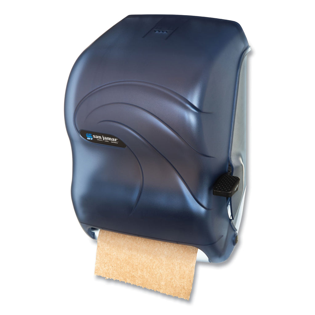 San Jamar Lever Roll Towel Dispenser, Oceans, 12.94 x 9.25 x 16.5, Arctic Blue