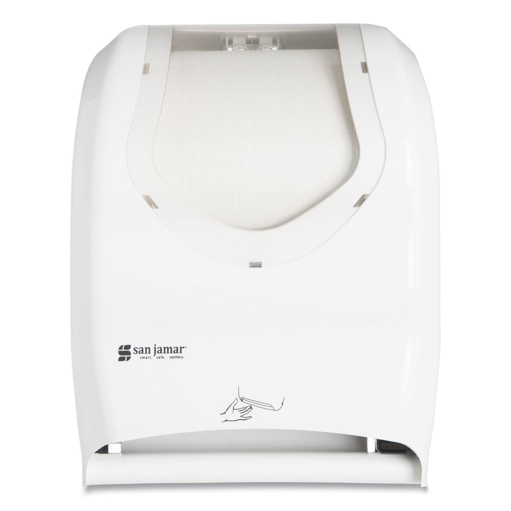 San Jamar Smart System with iQ Sensor Towel Dispenser, 16.5 x 9.75 x 12, White/Clear