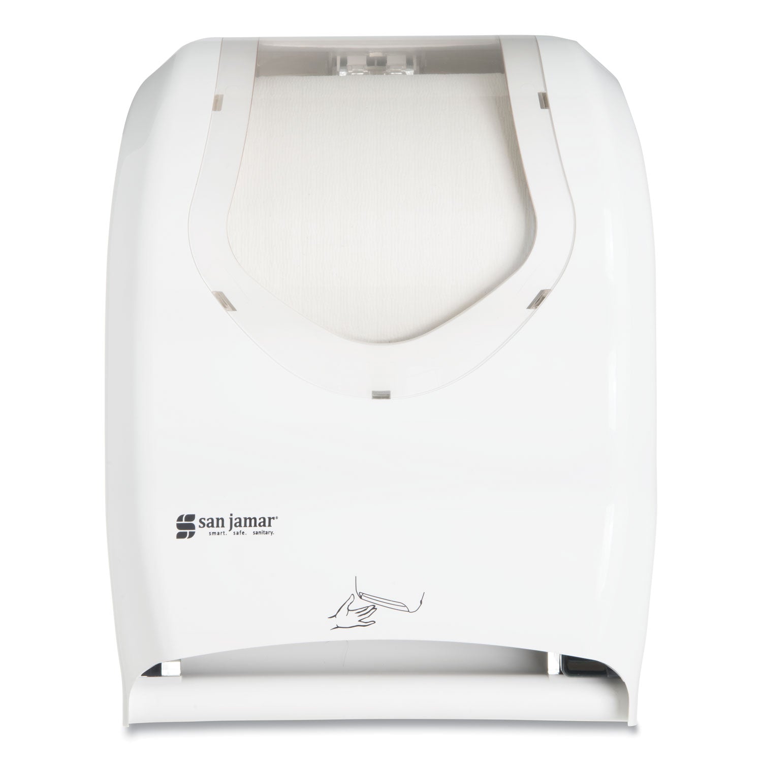 San Jamar Smart System with iQ Sensor Towel Dispenser, 16.5 x 9.75 x 12, White/Clear